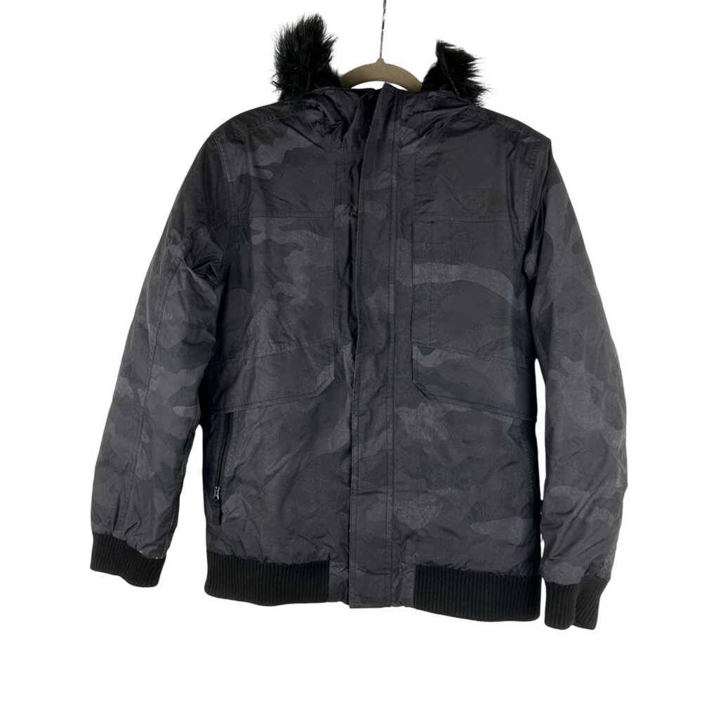 The North Face Boys XL (18-20) Camo Jacket Parka Hooded With Faux Fur Hood